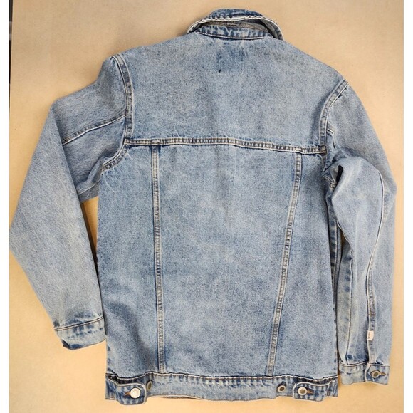BERSHKA Denim Jean Jacket XS (oversized) Light Wash Lightly Distressed Designer - Picture 12 of 12